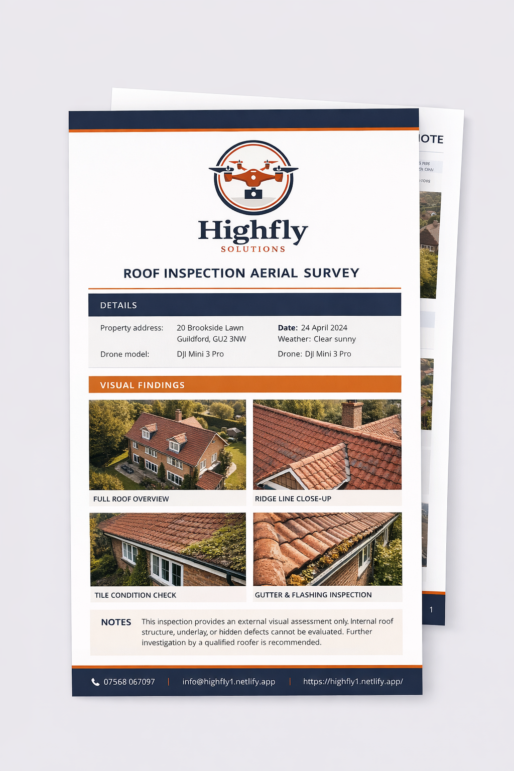 Roof overview inspection example